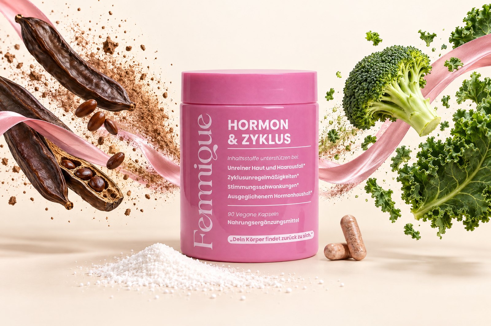 Femmique Hormon & Zyklus mit Johannisbrot, Brokkoli und Myo-Inositol